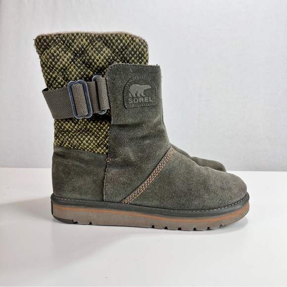 Sorel Shoes - Sorel  Campus Newbie Green Suede Boots Women’s Size 9 Winter Outdoor